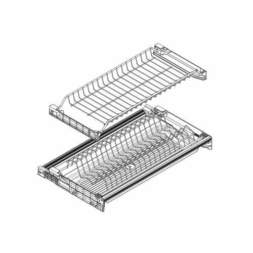 Сушилка для посуды в базу 900 мм, с рамкой, серый, Inoxa